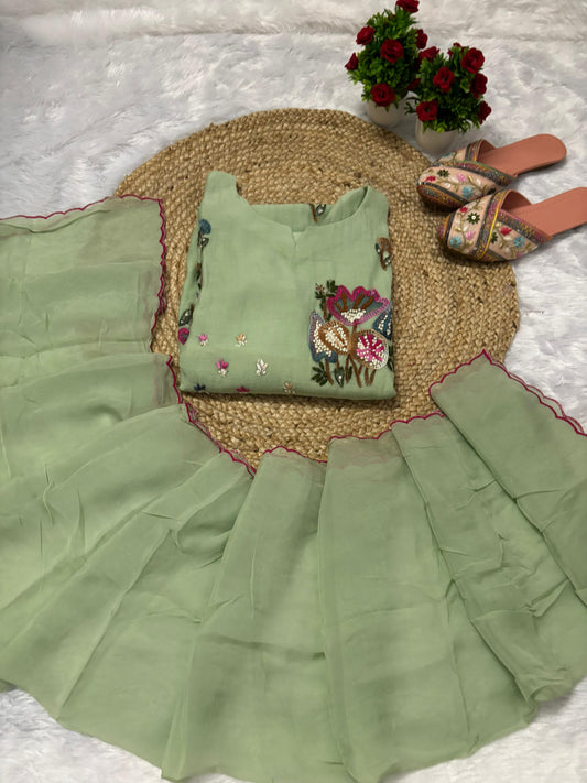 Latest Hand Work Premium Mulchanderi Unique Designer Anarkali Party Wear Suit.