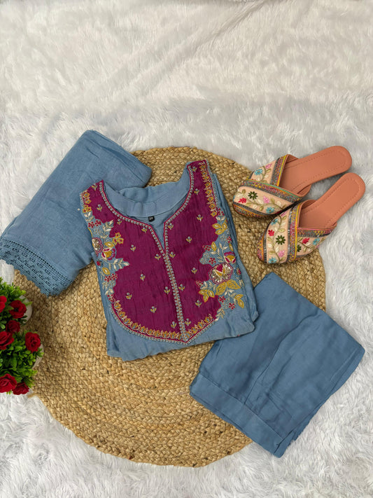 Latest Hand Work Premium Mulchanderi Anarkali Party Wear Suit.