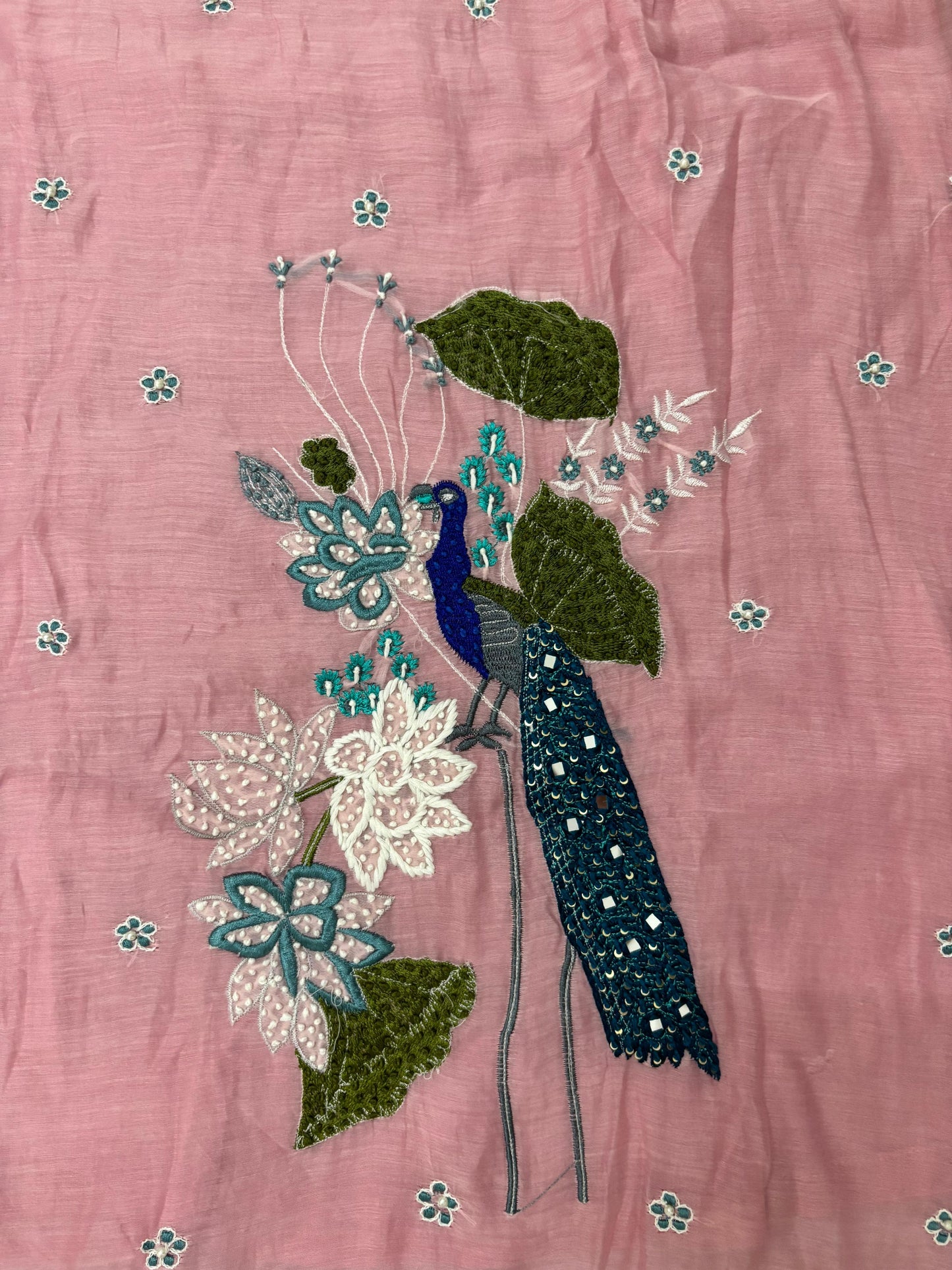 Latest Peacock  Work Premium Mulchanderi Anarkali Party Wear Suit.