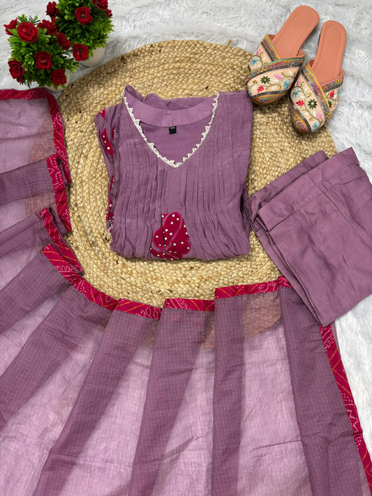 Latest HandWork With Applic Work  Premium  Mulchanderi Anarkali Party Wear Suit.