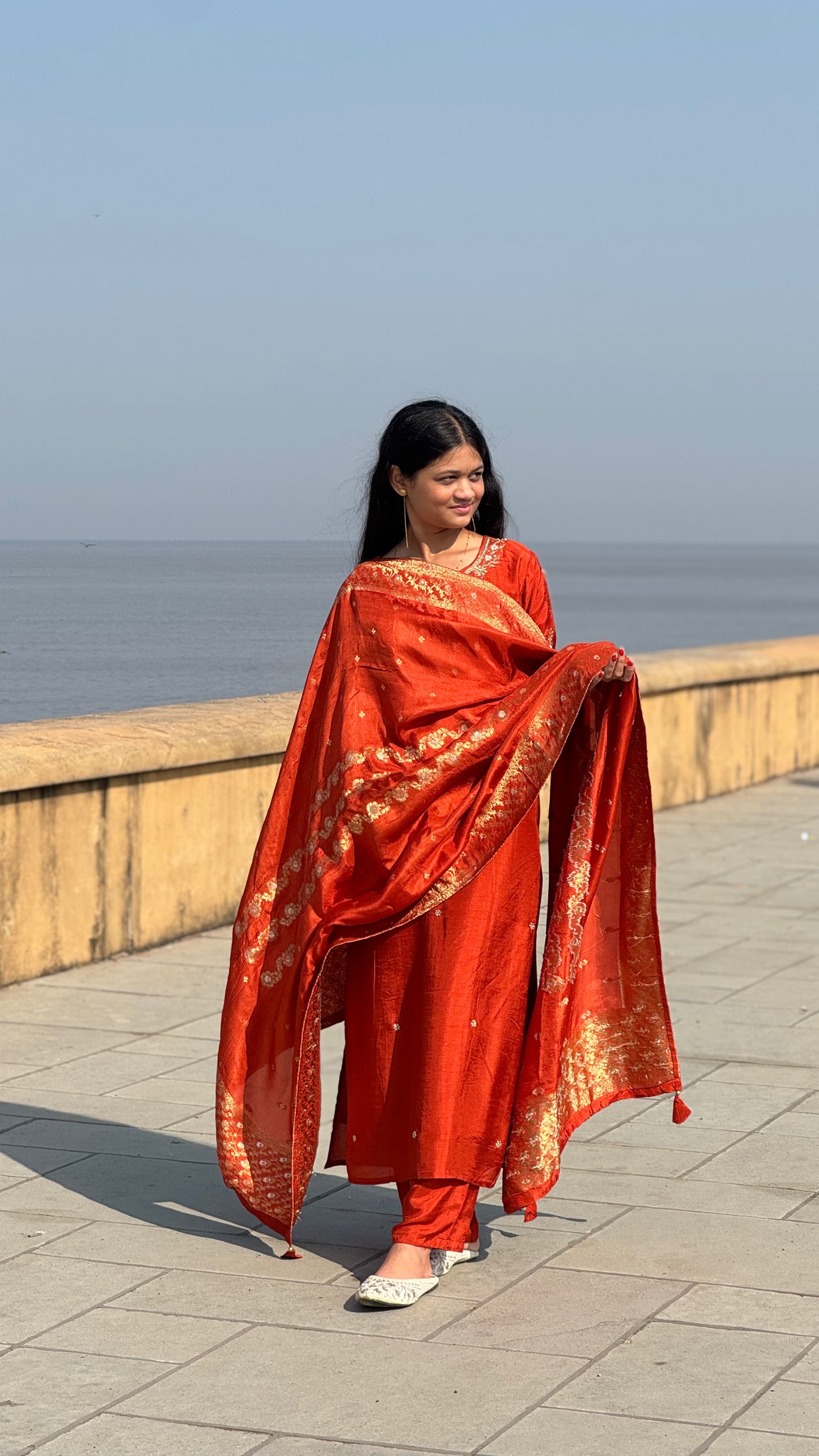 Latest Party Wear Dola Silk  Suit With Jari Work  & Pure Banarasi Duptta.