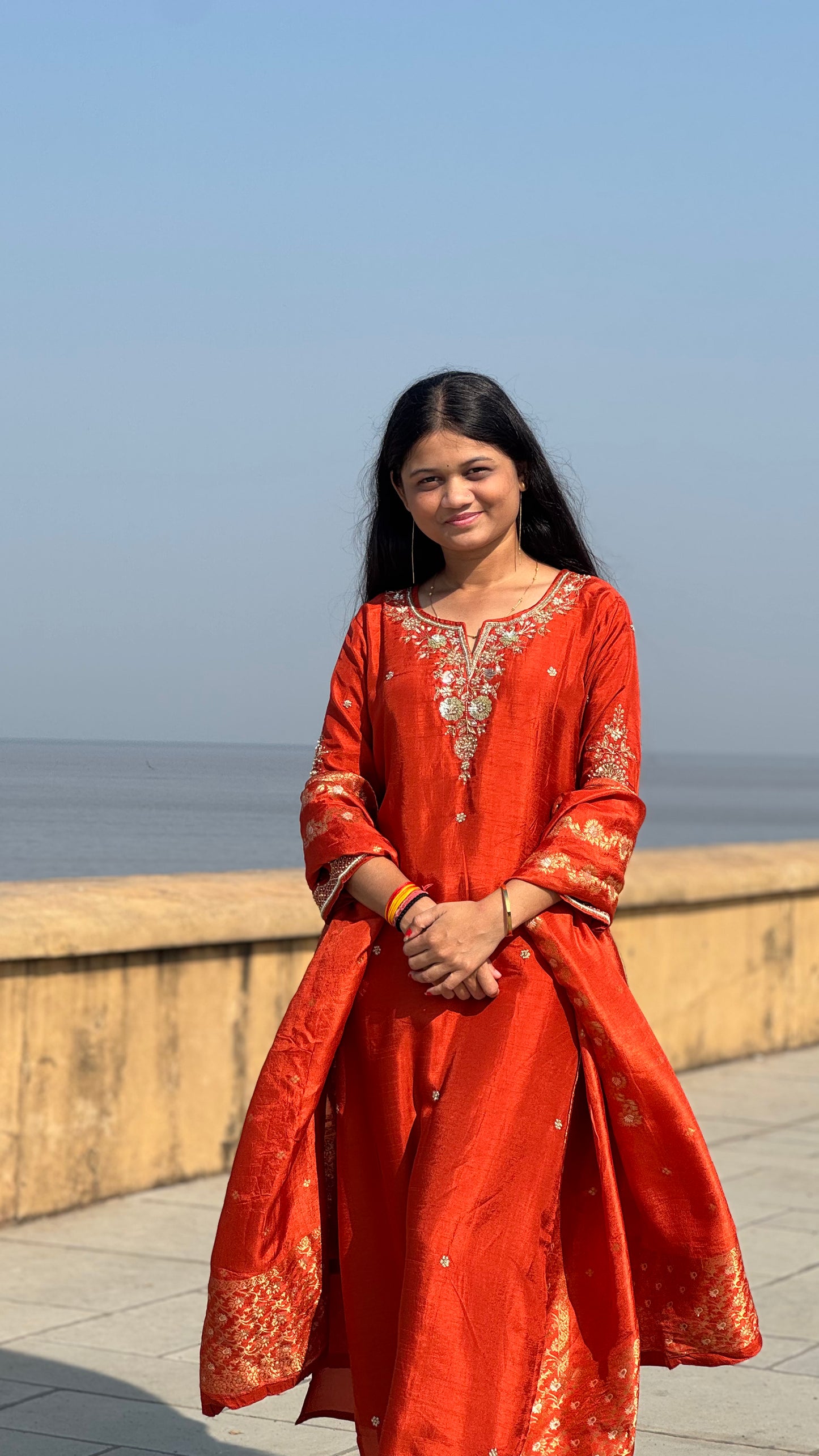 Latest Party Wear Dola Silk  Suit With Jari Work  & Pure Banarasi Duptta.