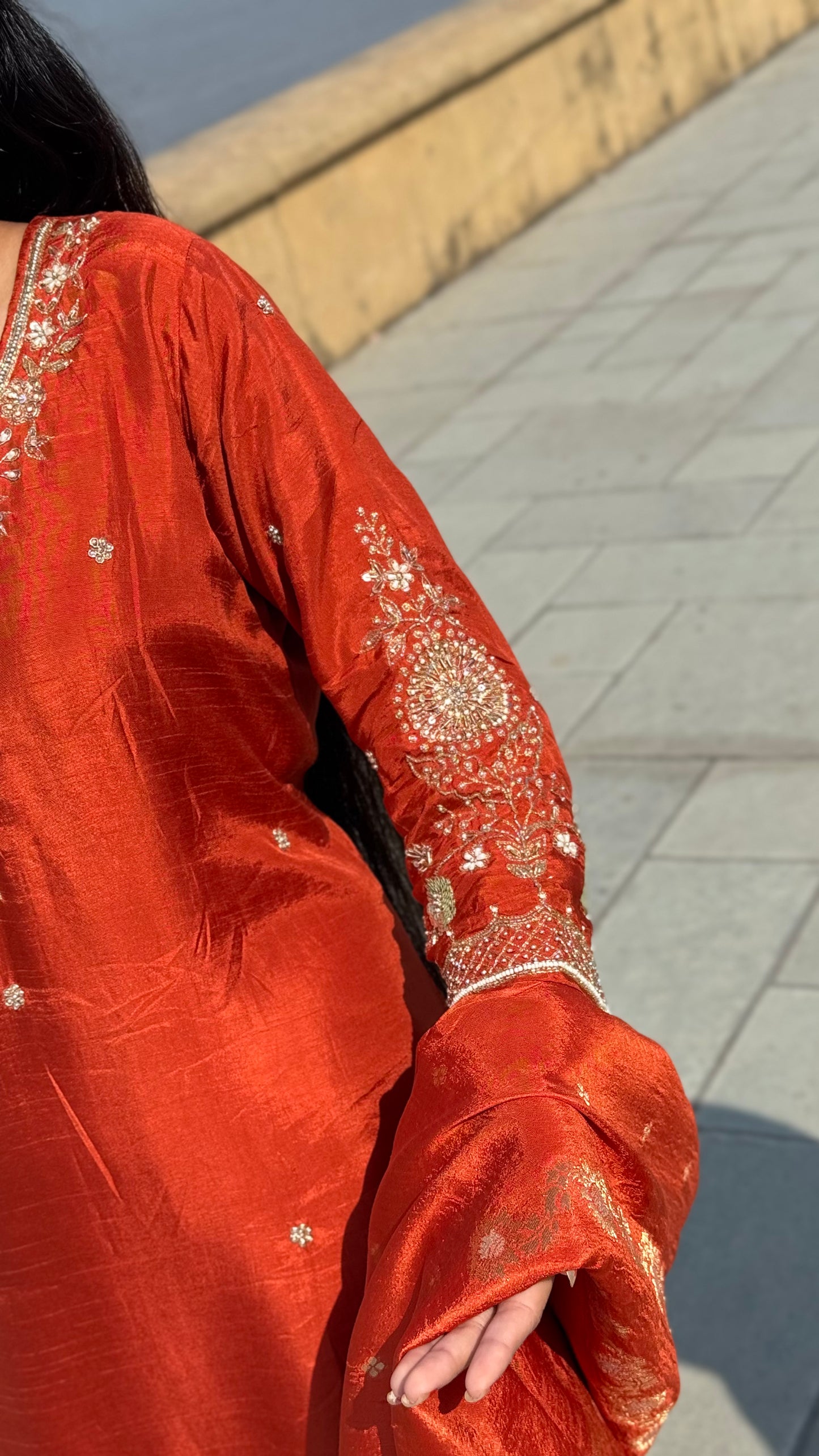 Latest Party Wear Dola Silk  Suit With Jari Work  & Pure Banarasi Duptta.