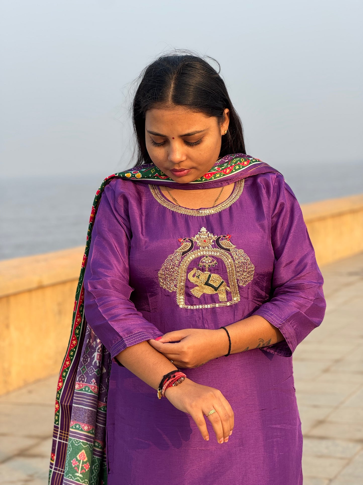 Premium Hand Work with Pure Gajji Dupatta.