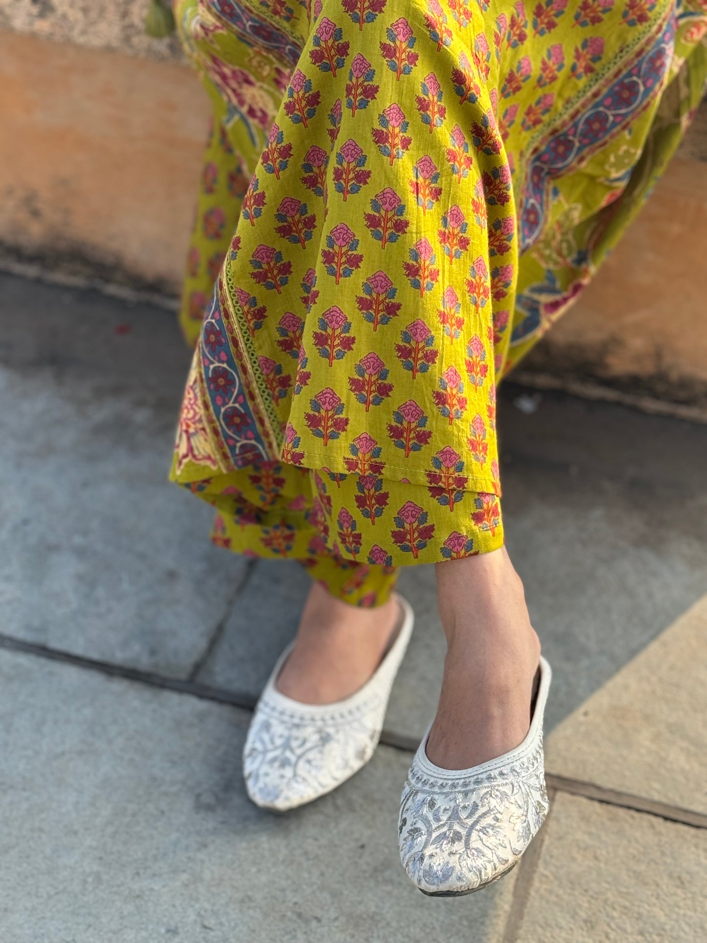 Latest Floral Printing  Premium Cotton Semi-Party Wear A-Line Suit.