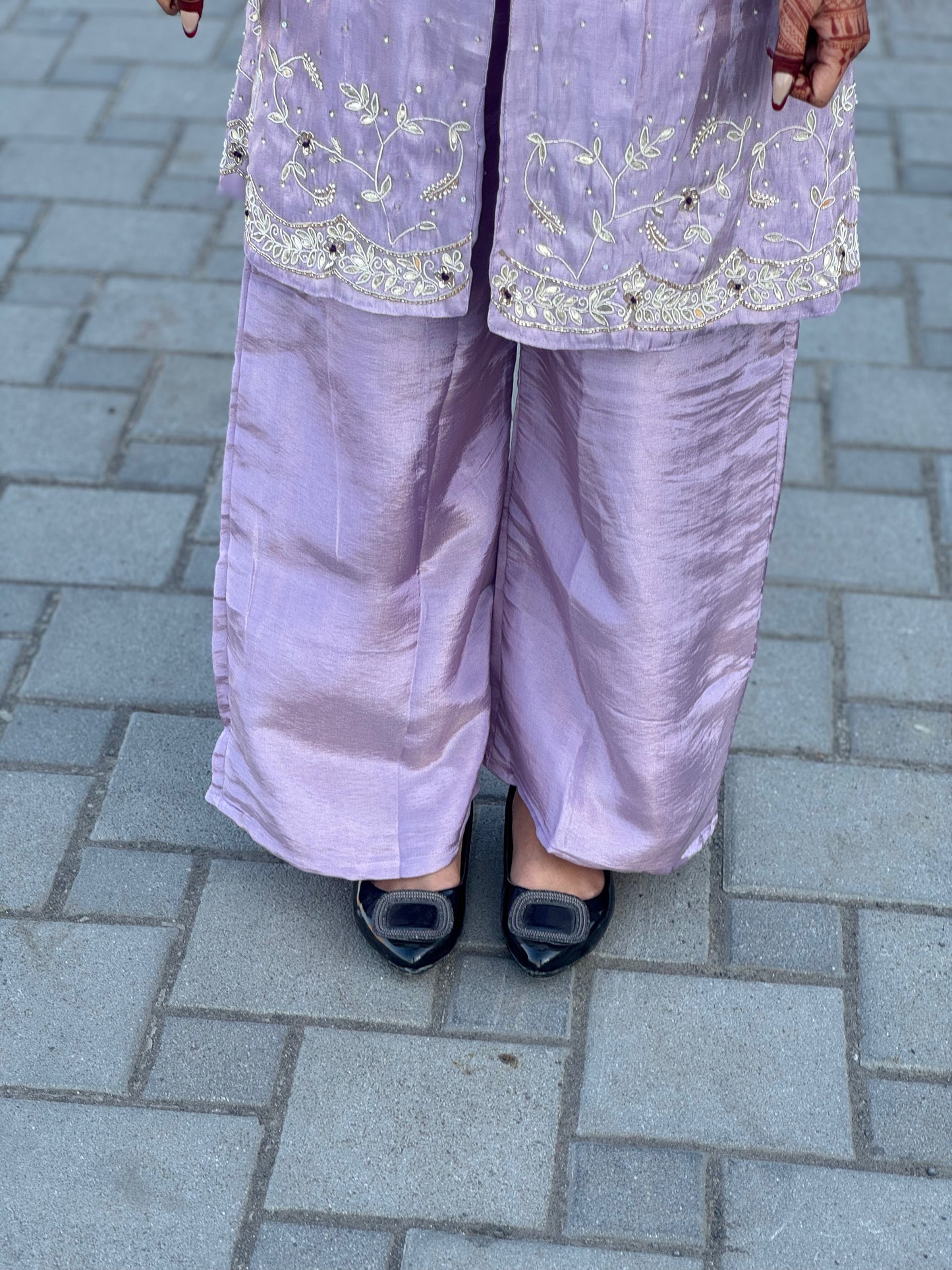 Beautiful Jari &  Mirror Work With  Front Cut Premium Wedding  Wear Cord-Set.