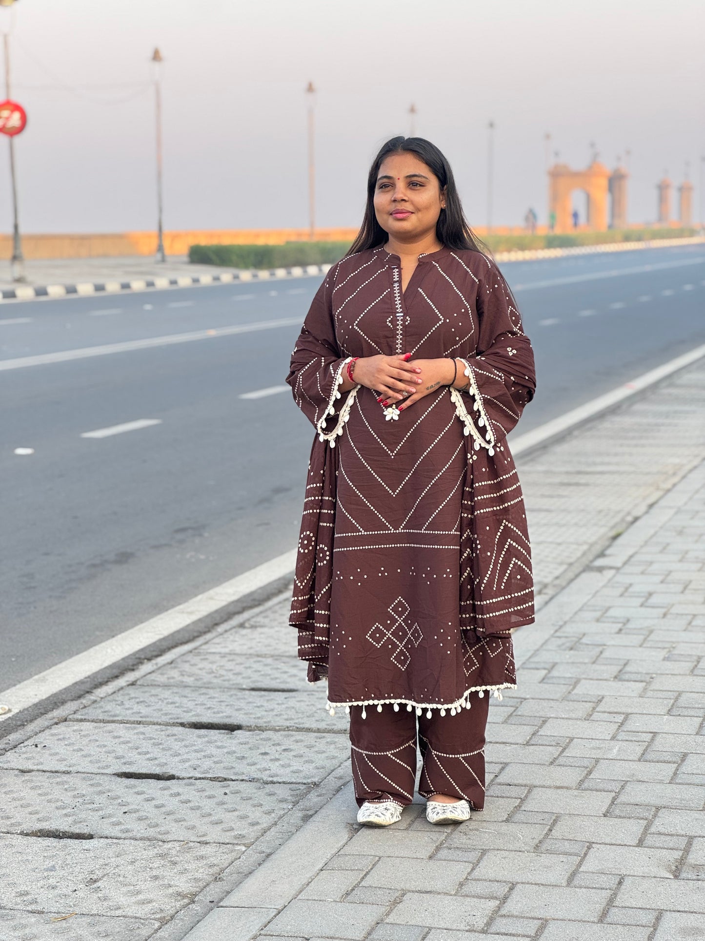 Beautiful Kodi With Bandhni Work  Premium Party Wear Aline Suit.