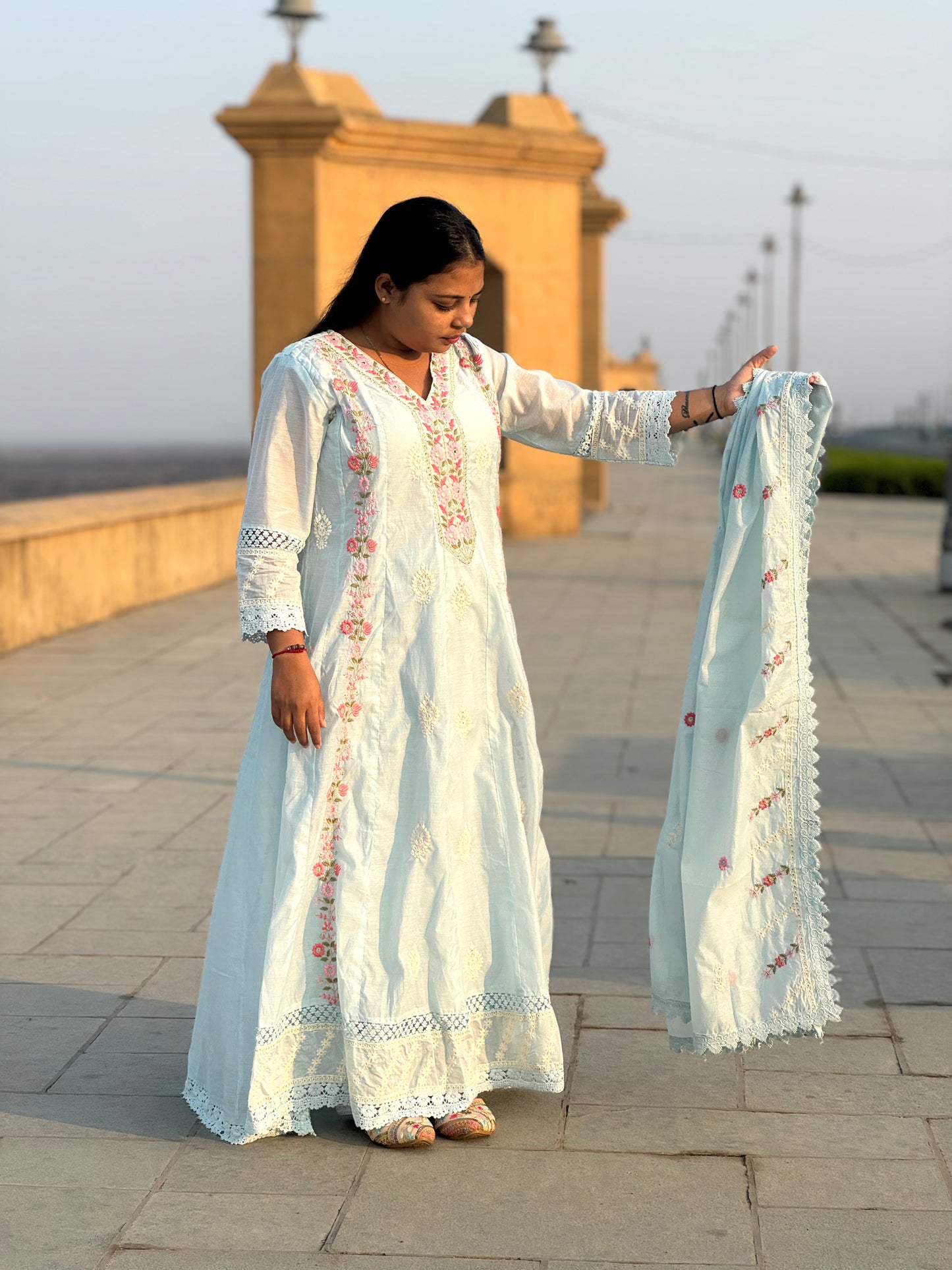 Pure Heavy Embroidery Anarkali Suit