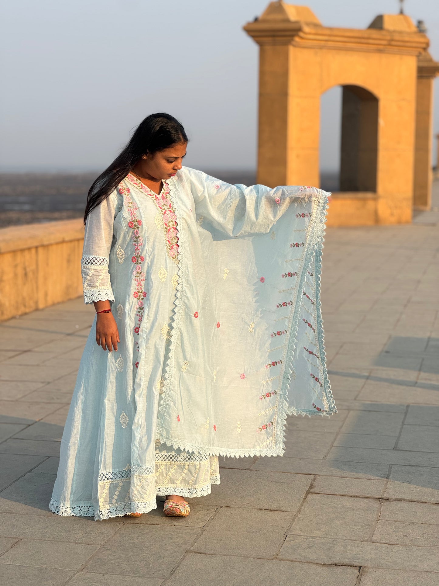 Pure Heavy Embroidery Anarkali Suit