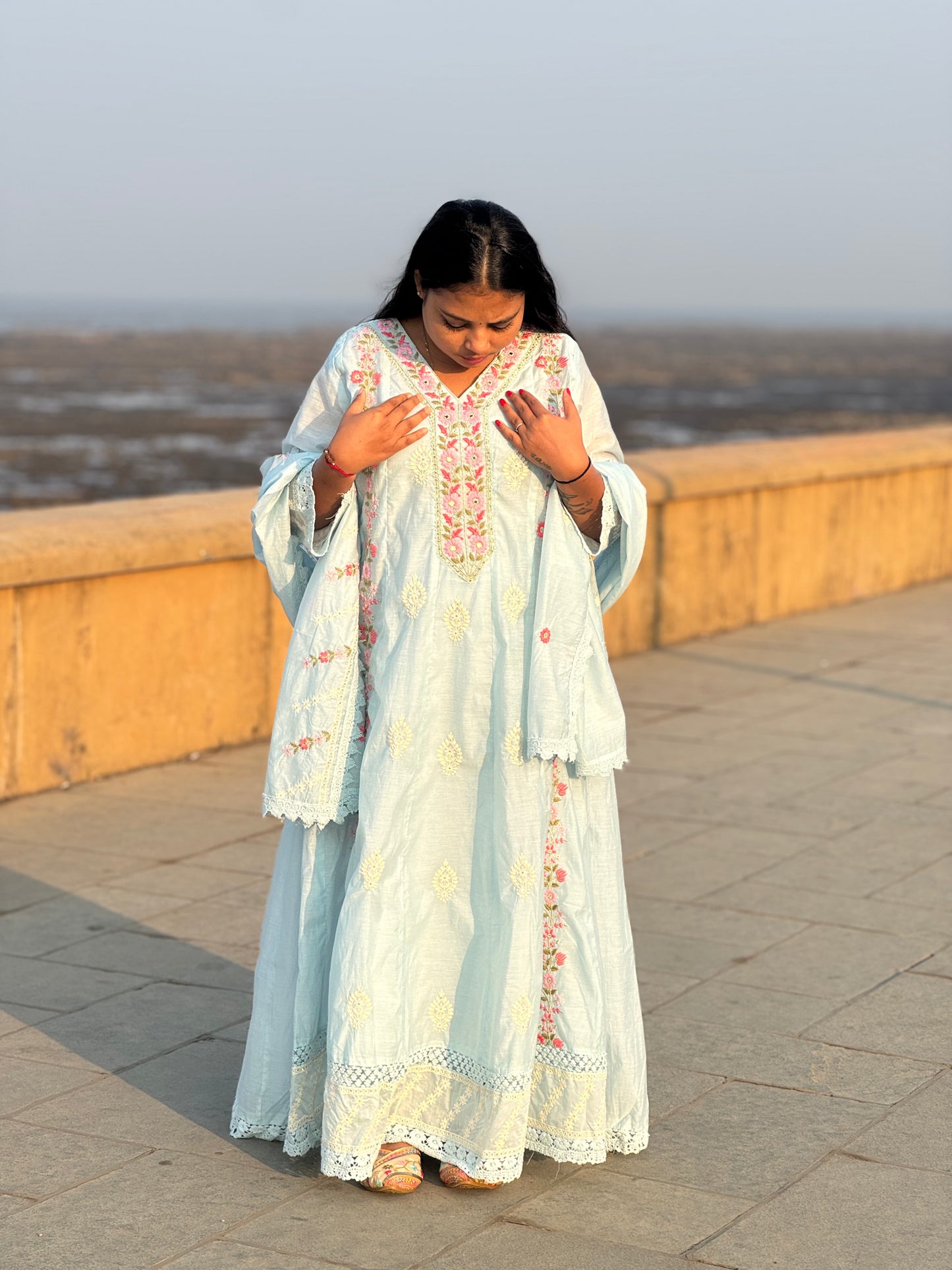 Pure Heavy Embroidery Anarkali Suit