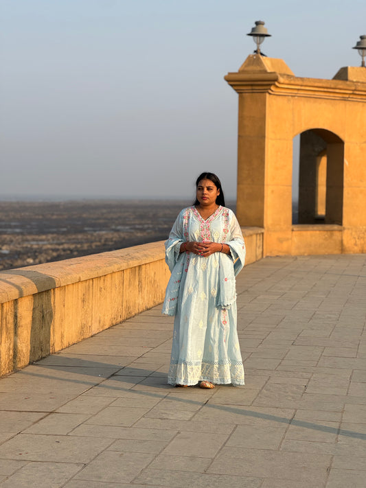 Pure Heavy Embroidery Anarkali Suit