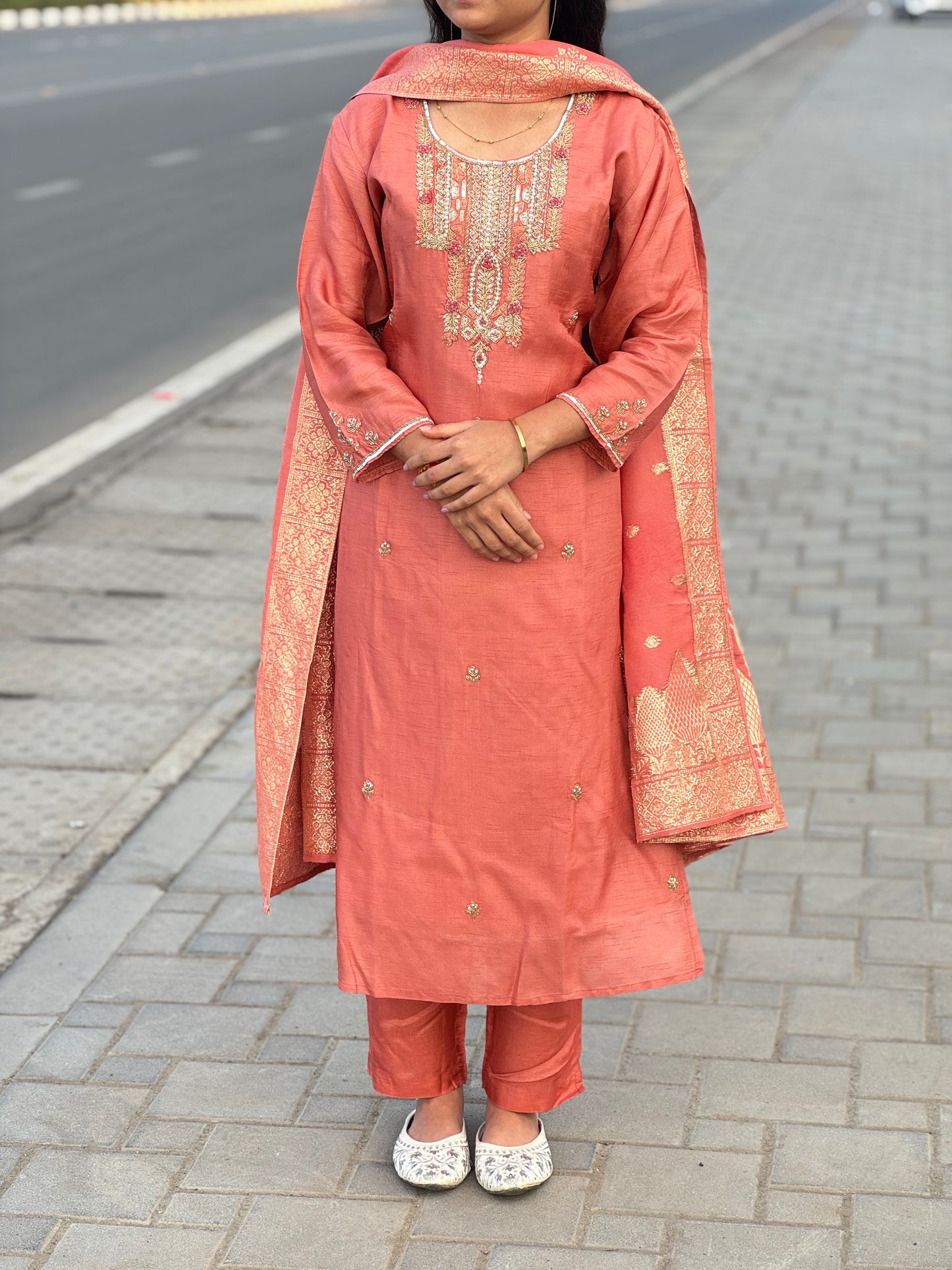 Beautiful Jari & Katdana Work With Premium Wedding Wear Suit.