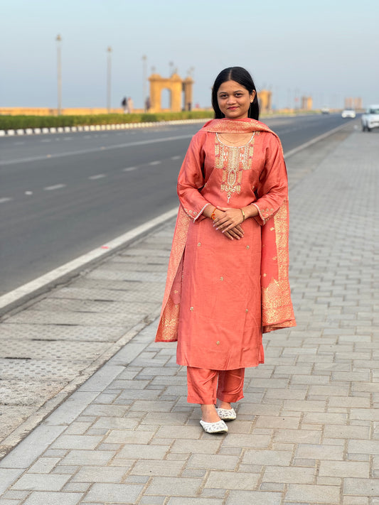 Beautiful Jari & Katdana Work With Premium Wedding Wear Suit.