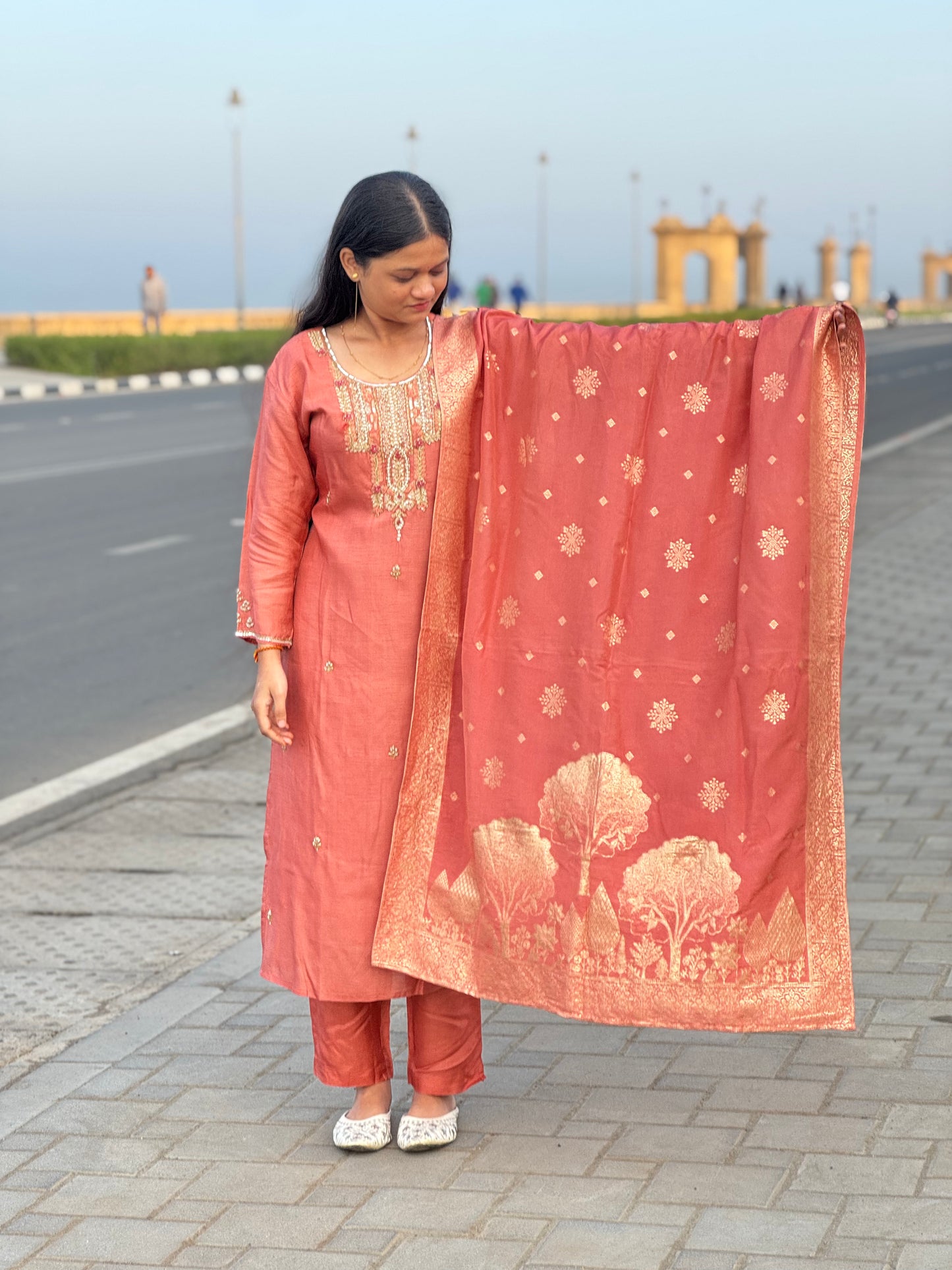 Beautiful Jari & Katdana Work With Premium Wedding Wear Suit.