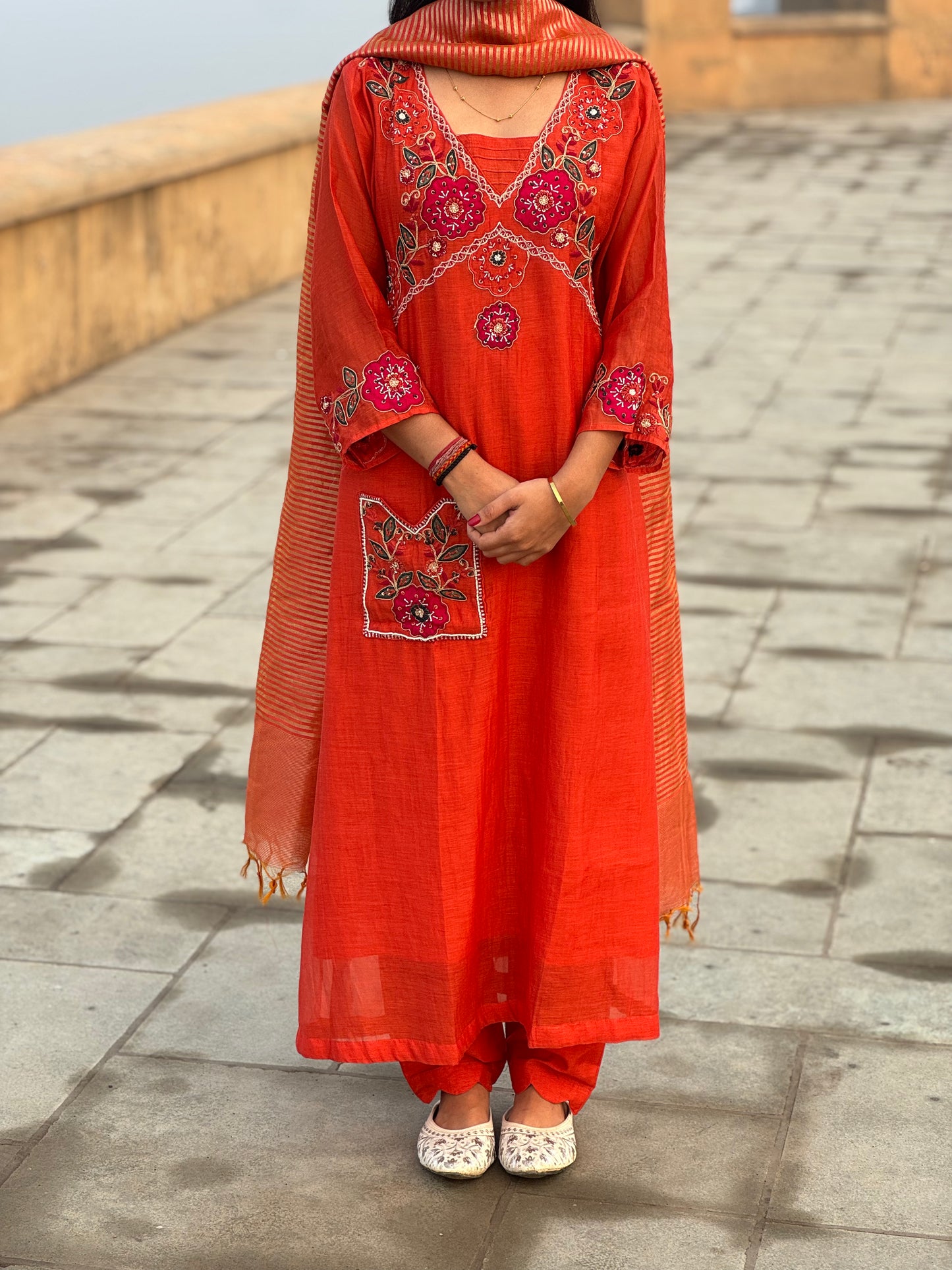 Latest Applic Work Designer Premium Mulchanderi Anarkali Party Wear Suit.