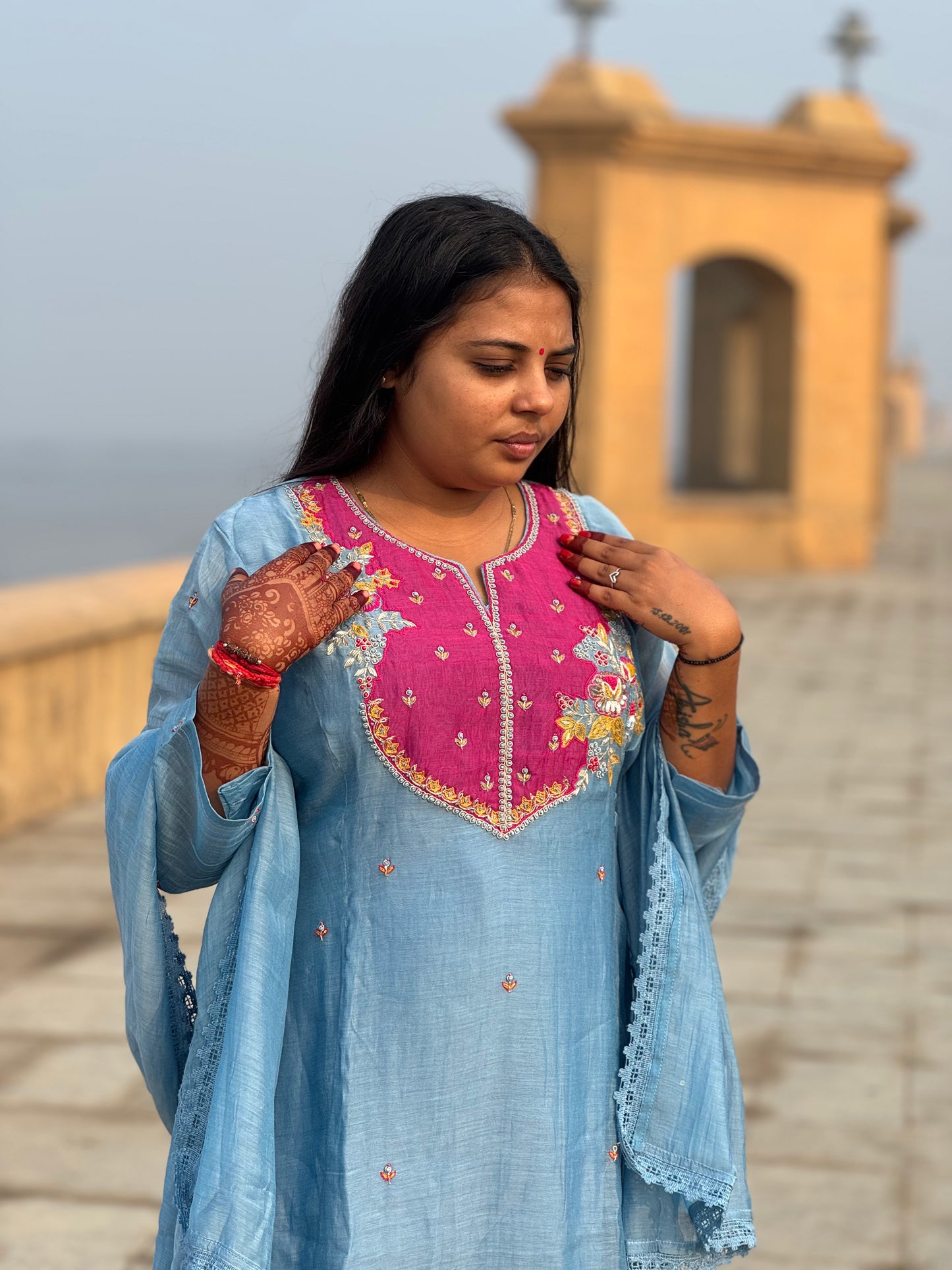 Latest Hand Work Premium Mulchanderi Anarkali Party Wear Suit.