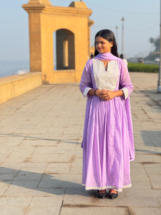 Pure Mul Cotton Anarkali Premium Suit