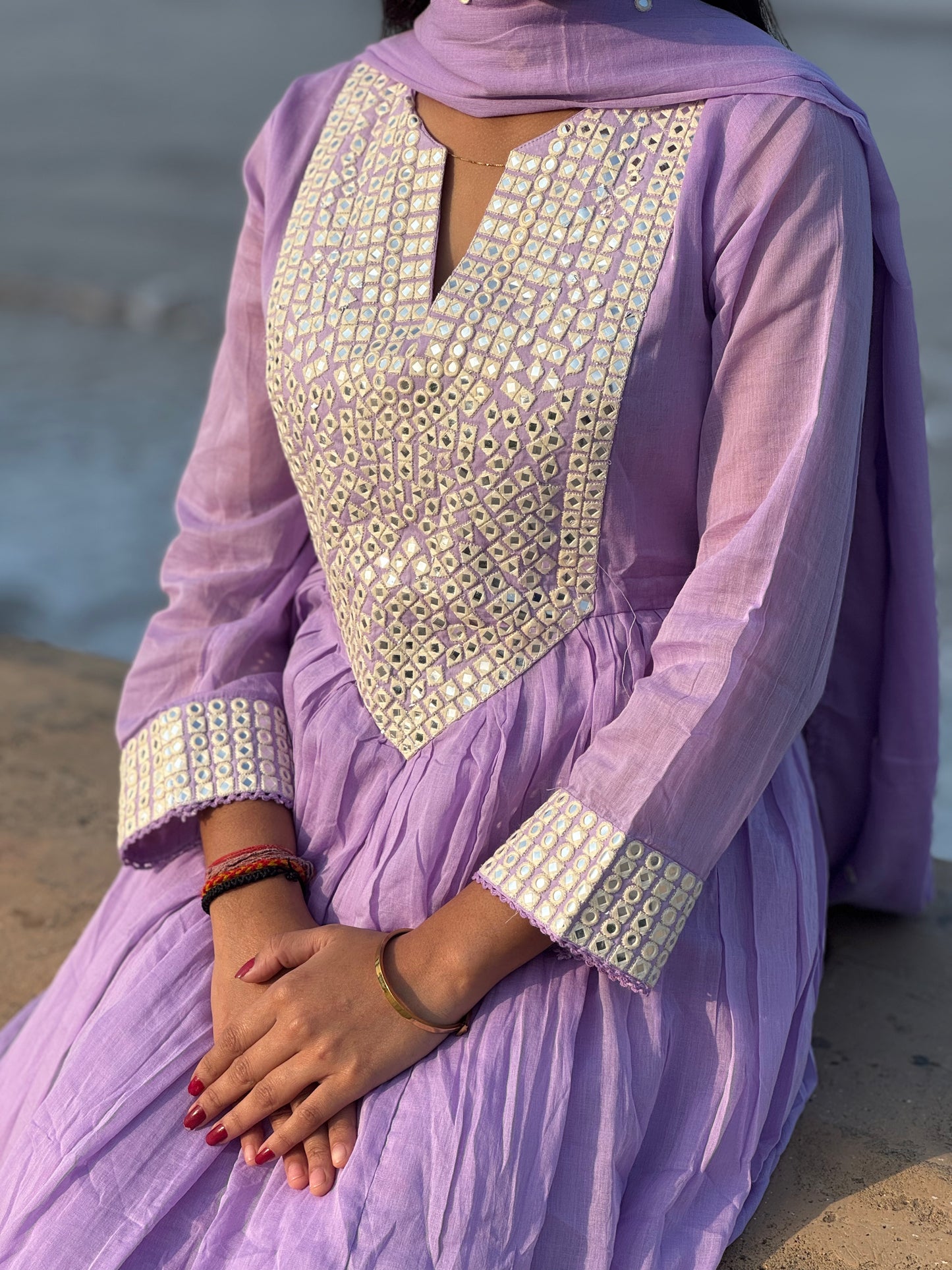 Pure Mul Cotton Anarkali Premium Suit