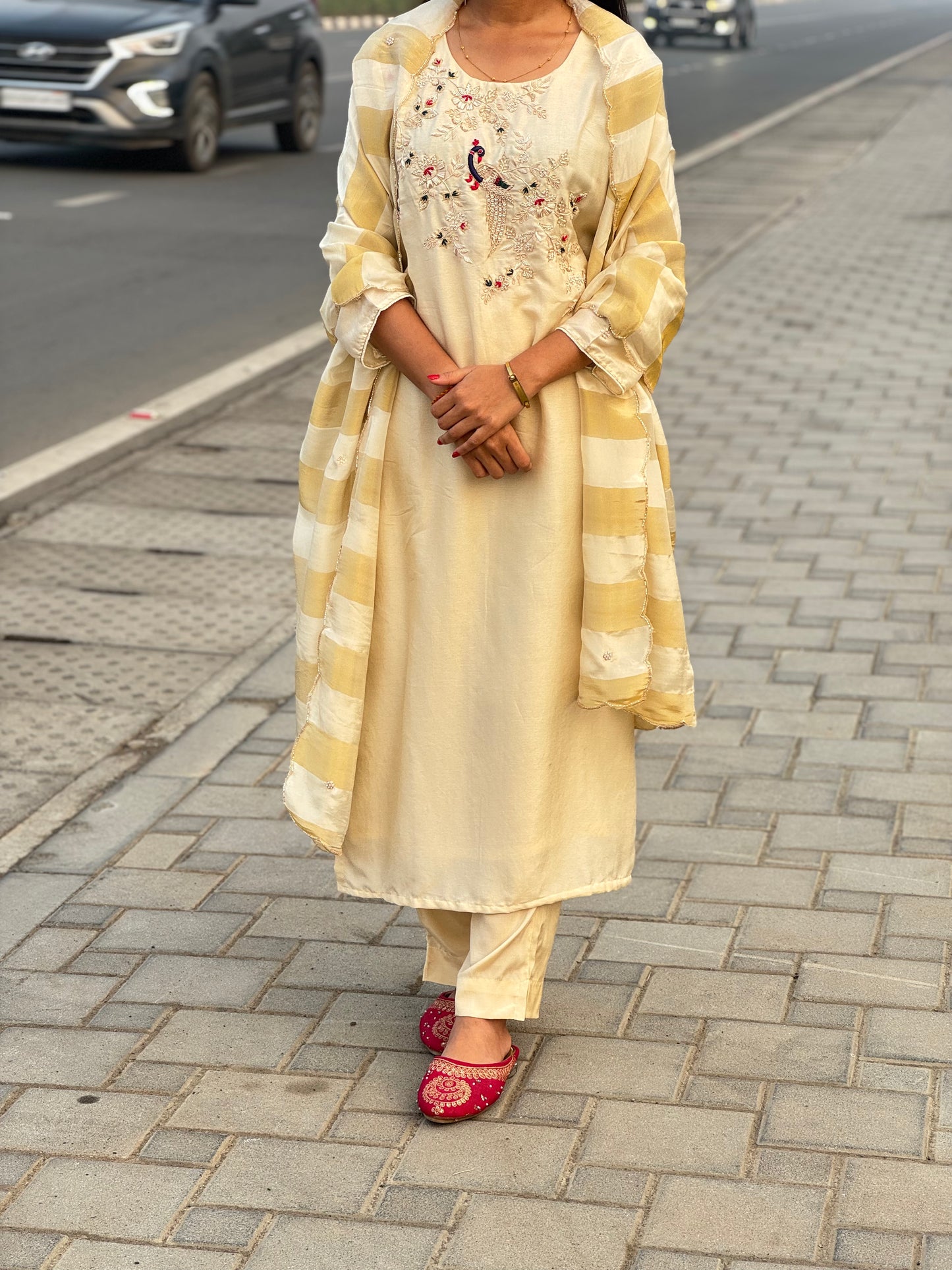 Premium Peacock  Handwork Party Wear  Suit.